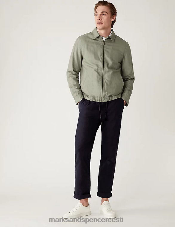 Riietus ee Marks & Spencer mehed linasegu harringtoni jope tume salvei NZTRN6003