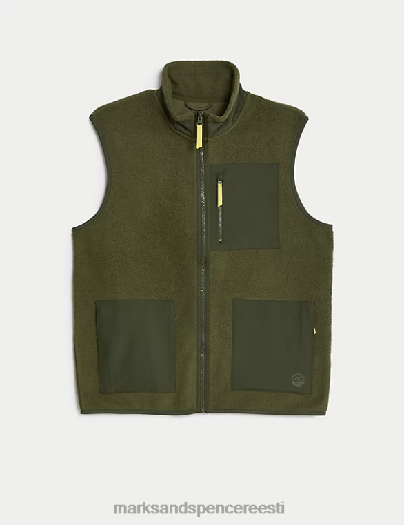 Riietus ee Marks & Spencer mehed polaarfliisist tõmblukuga särk keskmine khaki NZTRN5672