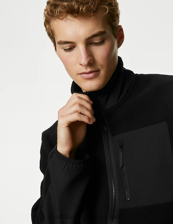 Riietus ee Marks & Spencer mehed polar fliisist lukuga jope must NZTRN5873
