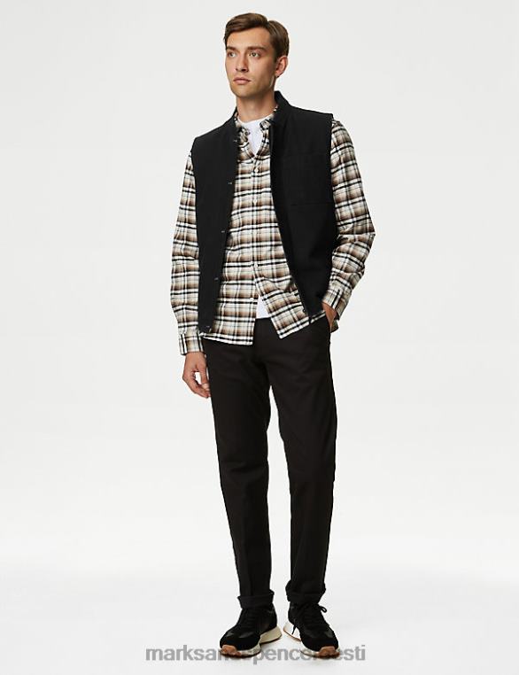 Riietus ee Marks & Spencer mehed puhtast puuvillast borg voodriga gilet must NZTRN5005