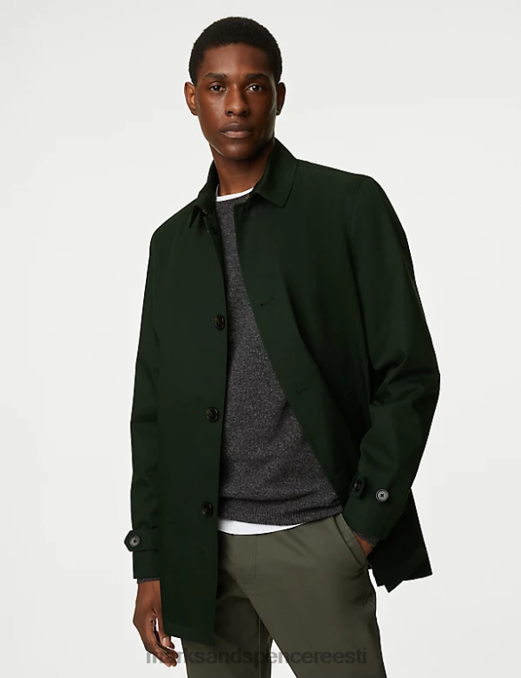 Riietus ee Marks & Spencer mehed puuvillasegu mac tormirõivastega pudel roheline NZTRN5445