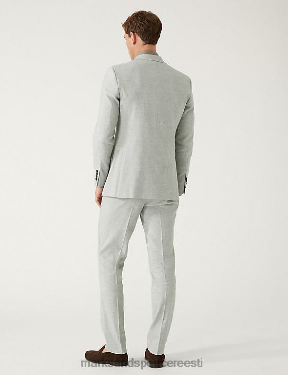 Riietus ee Marks & Spencer mehed slim fit itaalia linane imeülikonna jope helehall NZTRN6385