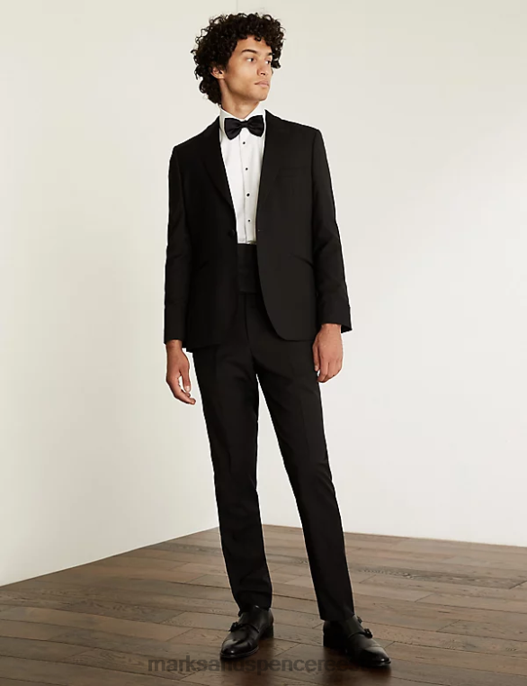 Riietus ee Marks & Spencer mehed slim fit itaalia puhtast villast smokingu jope must NZTRN6059