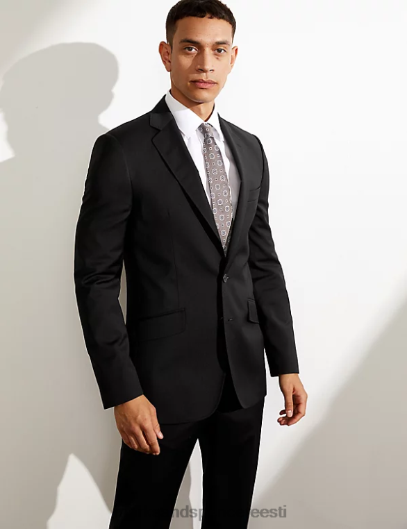 Riietus ee Marks & Spencer mehed slim fit puhtast villast toimse jakk must NZTRN6544