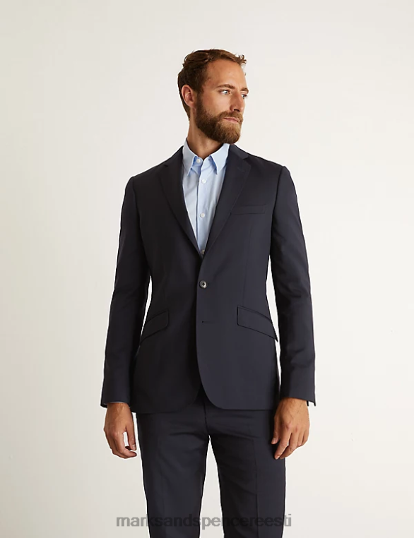 Riietus ee Marks & Spencer mehed slim fit super 100s puhas villane jope keskmine merevägi NZTRN6437