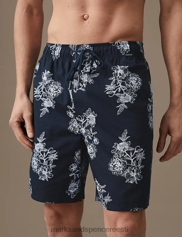 Riietus ee Marks & Spencer mehed autogrammiga lillelised pidžaamapüksid mereväe segu NZTRN6460
