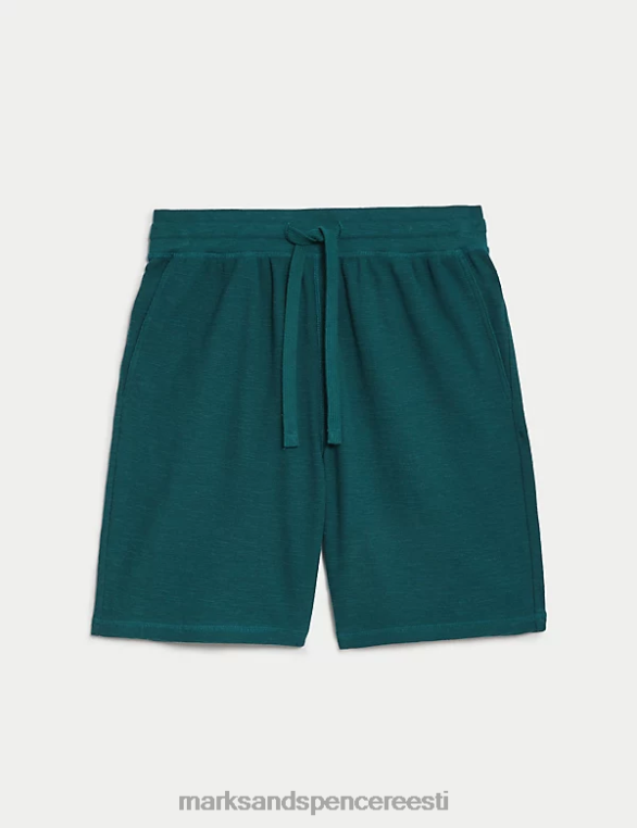 Riietus ee Marks & Spencer mehed puhtast puuvillast salongipüksid tume igihaljas NZTRN6938