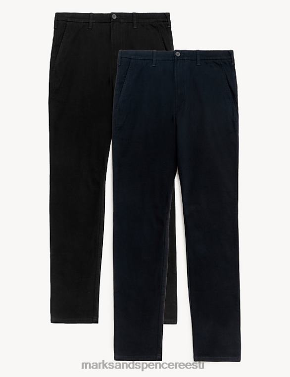 Riietus ee Marks & Spencer mehed 2pk slim fit veniv chino sinine/must NZTRN6144