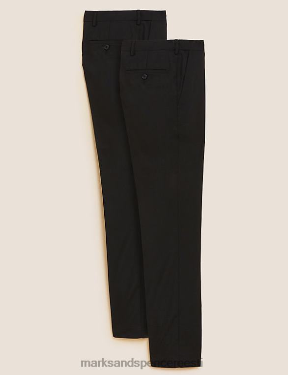 Riietus ee Marks & Spencer mehed Kortsumiskindlad 2pk korrapärased püksid must NZTRN6630