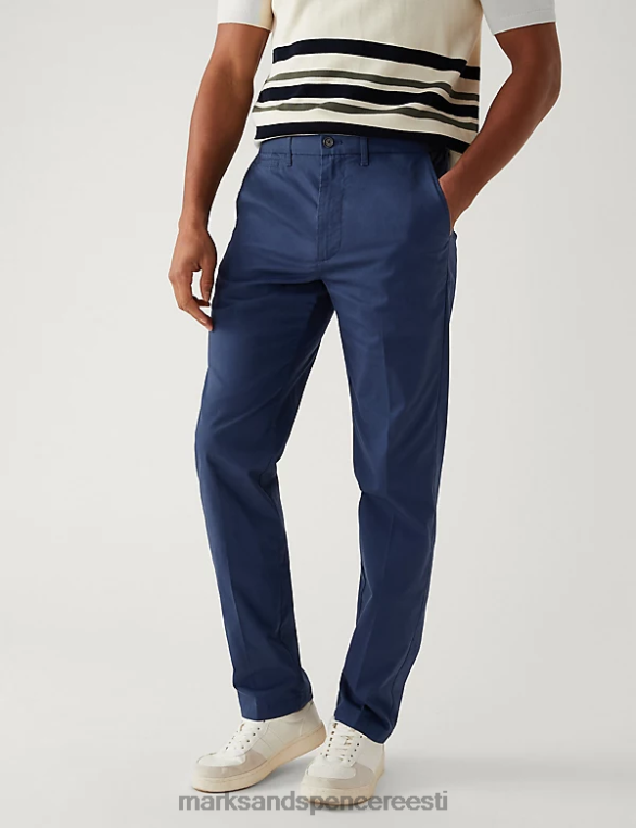 Riietus ee Marks & Spencer mehed Tavalise istumisega ülikerged chinosid indigo NZTRN5665