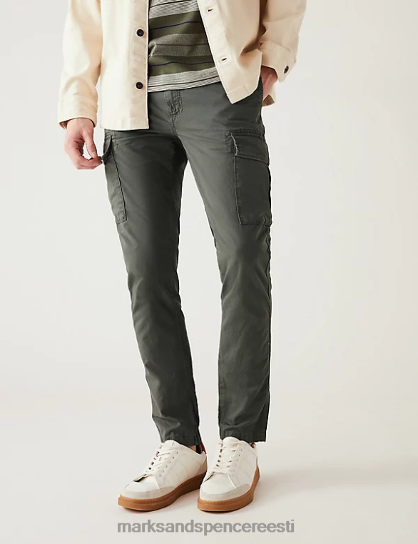 Riietus ee Marks & Spencer mehed õhukesed kerged cargo-püksid khaki NZTRN6253