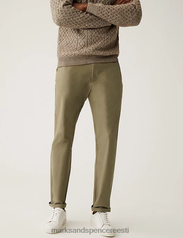 Riietus ee Marks & Spencer mehed kitseneva istmega veniv chinos tume kivi NZTRN5965