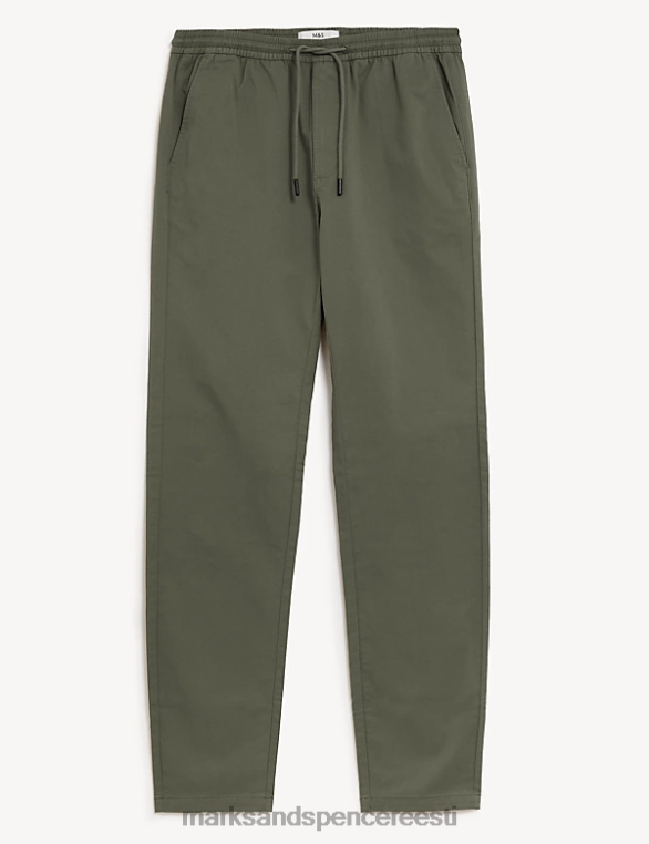 Riietus ee Marks & Spencer mehed kitseneva kujuga elastsed vöökohaga püksid khaki NZTRN5744