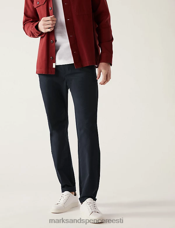 Riietus ee Marks & Spencer mehed kitseneva kujuga elastsed vöökohaga püksid merevägi NZTRN5352