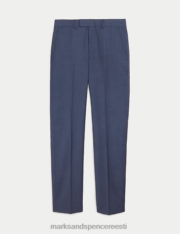 Riietus ee Marks & Spencer mehed kohandatud istuvusega puhtast villast ülikonnapüksid chambray NZTRN5832