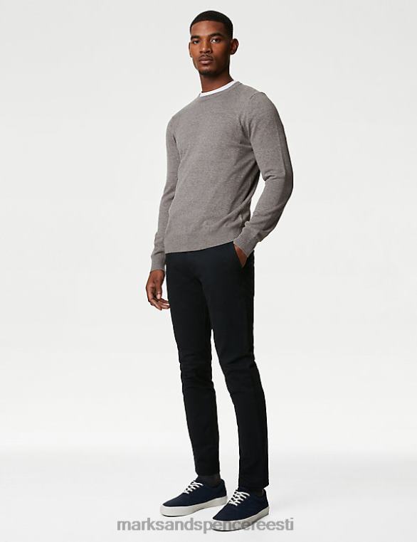 Riietus ee Marks & Spencer mehed lühema pikkusega slim fit veniv chino tume merevägi NZTRN7117