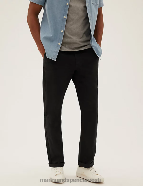 Riietus ee Marks & Spencer mehed lahtised venivad chinosid must NZTRN6194