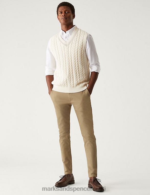 Riietus ee Marks & Spencer mehed skinny fit stretch chino tume kivi NZTRN5314