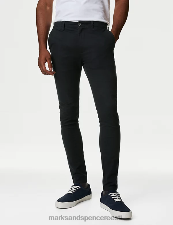 Riietus ee Marks & Spencer mehed skinny fit stretch chino tume merevägi NZTRN4952