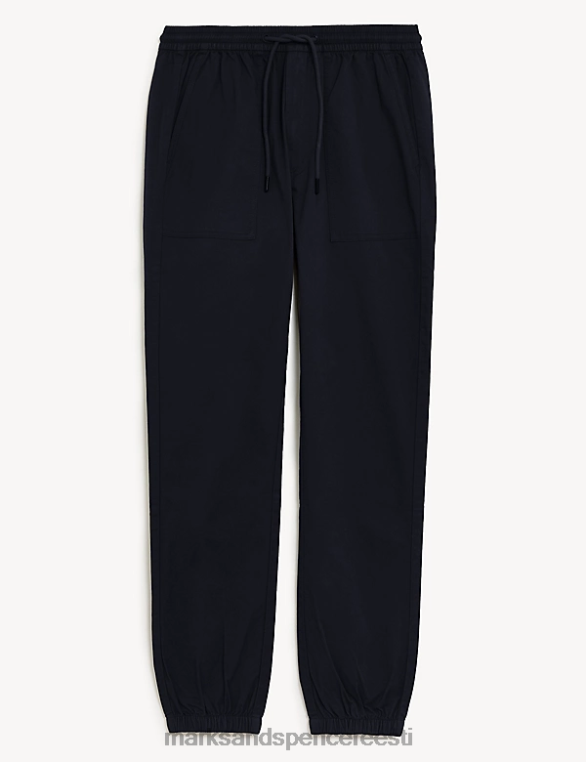 Riietus ee Marks & Spencer mehed slim fit elastse vöökoha mansettidega jooksupüksid merevägi NZTRN5791