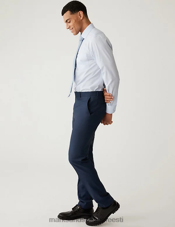 Riietus ee Marks & Spencer mehed slim fit hainahast stretšülikonna püksid indigo NZTRN5650