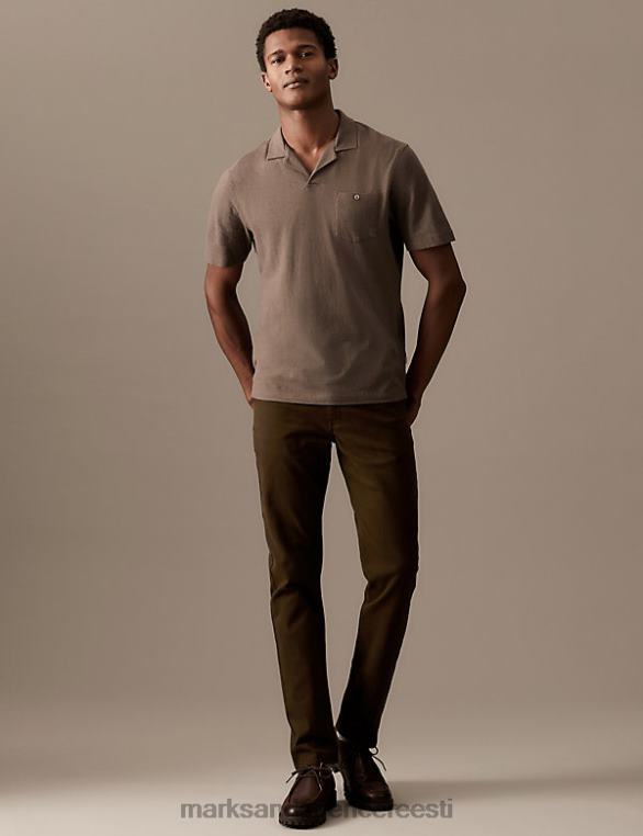Riietus ee Marks & Spencer mehed slim fit itaalia 5 taskuga püksid šokolaadi NZTRN6234
