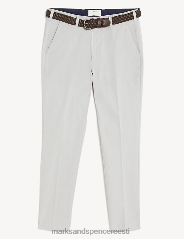 Riietus ee Marks & Spencer mehed slim fit tekstuuriga vööga chino loomulik NZTRN5541