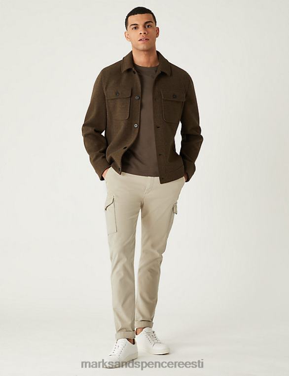 Riietus ee Marks & Spencer mehed slim fit tekstuuriga veniv cargo püksid loomulik NZTRN5990