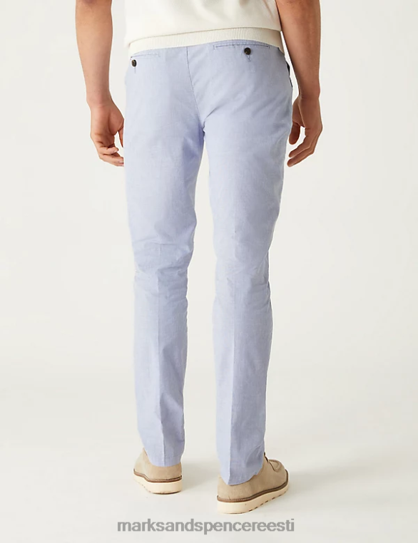Riietus ee Marks & Spencer mehed slim fit tekstuuriga veniv chino keskmine sinine NZTRN6034