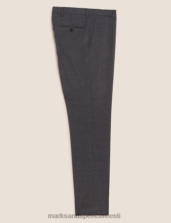Riietus ee Marks & Spencer mehed slim fit villasegu püksid helehall NZTRN7142