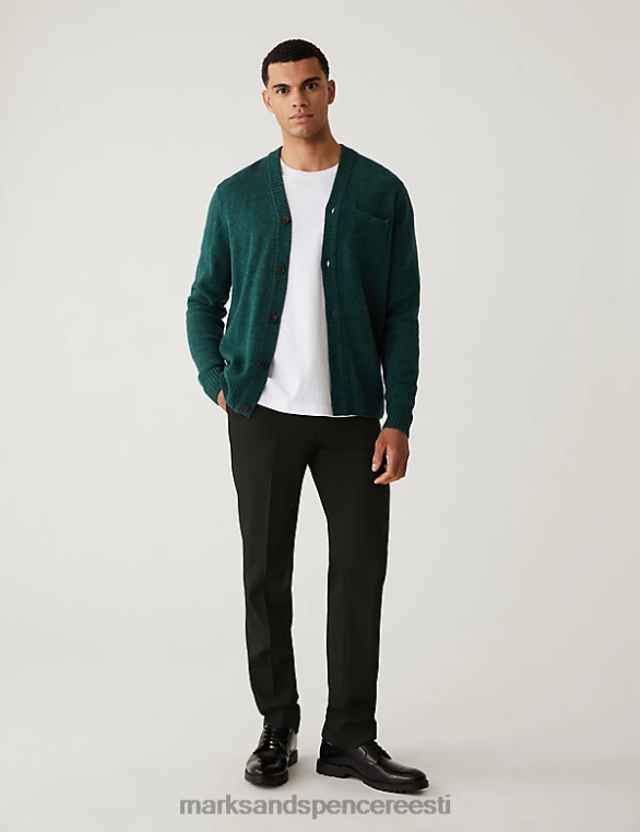 Riietus ee Marks & Spencer mehed slim fit villasegu püksid must NZTRN6799