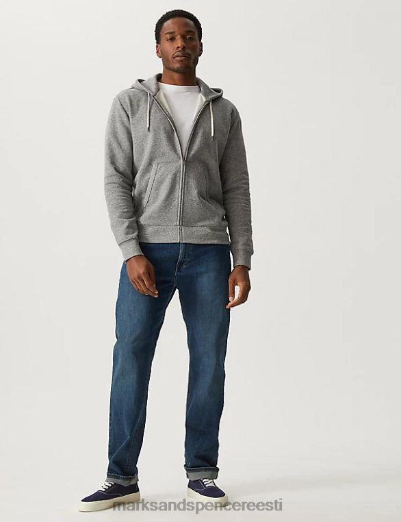 Riietus ee Marks & Spencer mehed puhtast puuvillast kapuuts hall mergel NZTRN7537