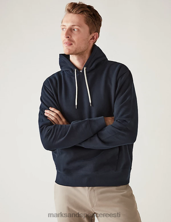 Riietus ee Marks & Spencer mehed puhtast puuvillast kapuuts tume merevägi NZTRN6271