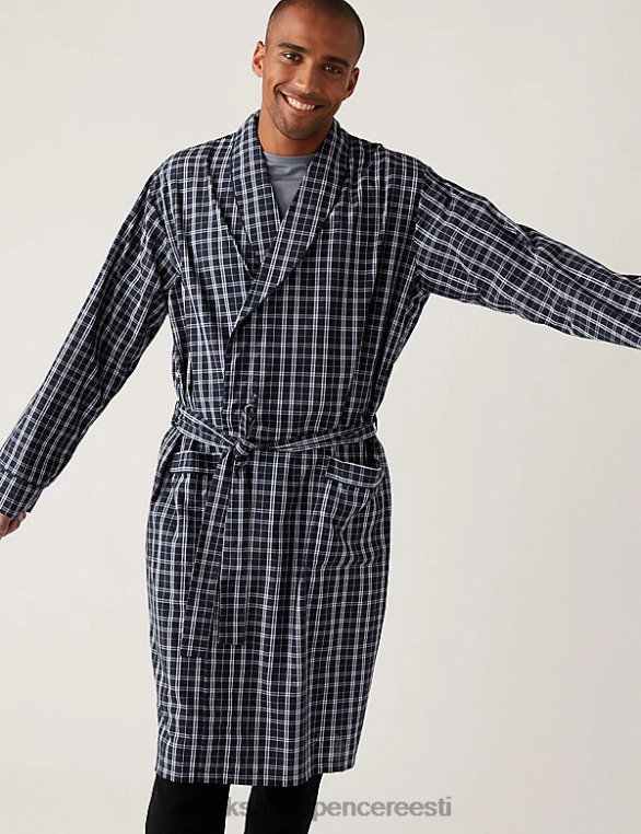 Riietus ee Marks & Spencer mehed puuvillasegust ruuduline hommikumantel sinine segu NZTRN5711