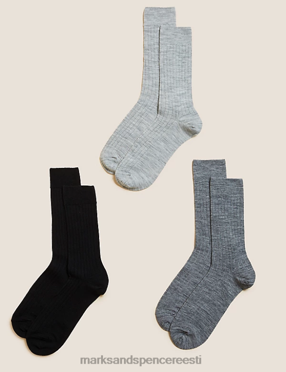 Riietus ee Marks & Spencer mehed 3 tk lambavillast nutikad sokid hall segu NZTRN7463