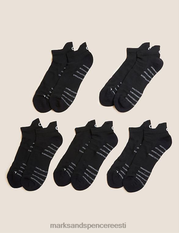 Riietus ee Marks & Spencer mehed 5pk freshfeet trenažööri lainerid must NZTRN5642