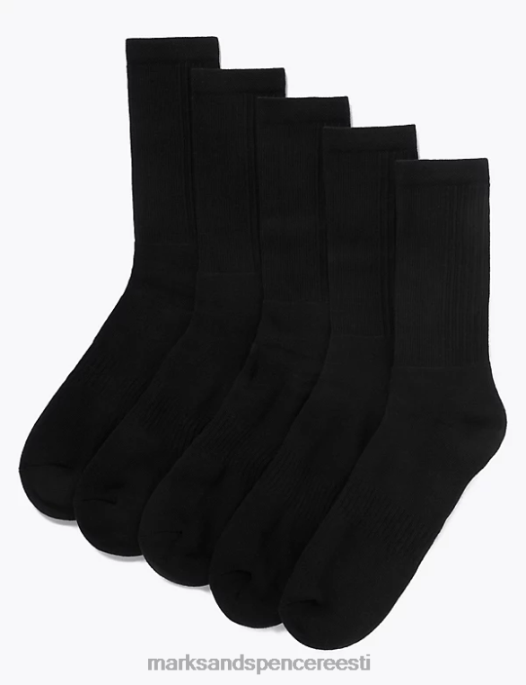Riietus ee Marks & Spencer mehed 5pk lahedad ja värsked spordisokid must NZTRN6015