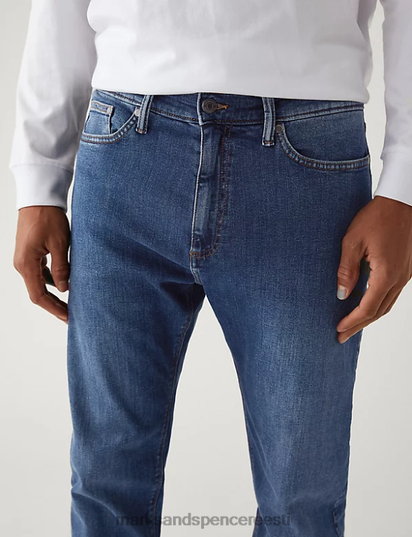Riietus ee Marks & Spencer mehed 2pk sirge venitusega teksapüksid keskmine sinine NZTRN6997