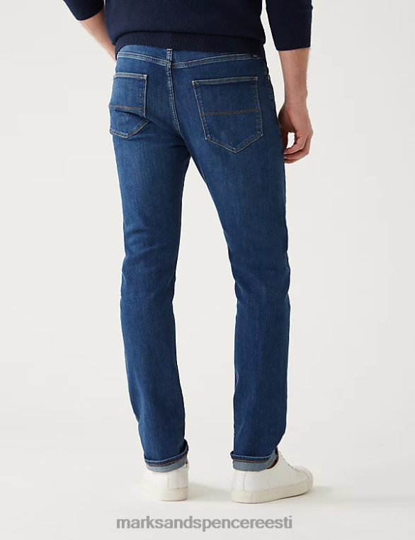 Riietus ee Marks & Spencer mehed 2pk slim fit venivad teksad keskmine sinine NZTRN6971