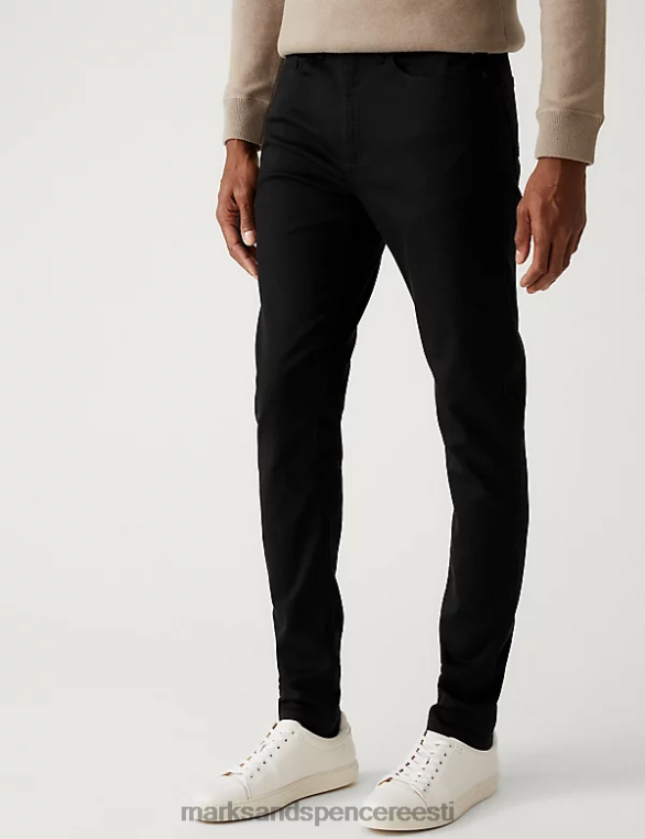 Riietus ee Marks & Spencer mehed Skinny fit 360 flex teksad must NZTRN5529