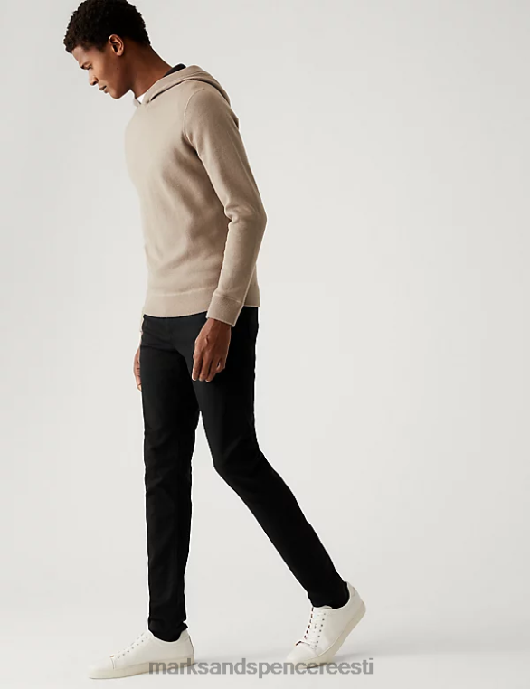 Riietus ee Marks & Spencer mehed Skinny fit 360 flex teksad must NZTRN5529