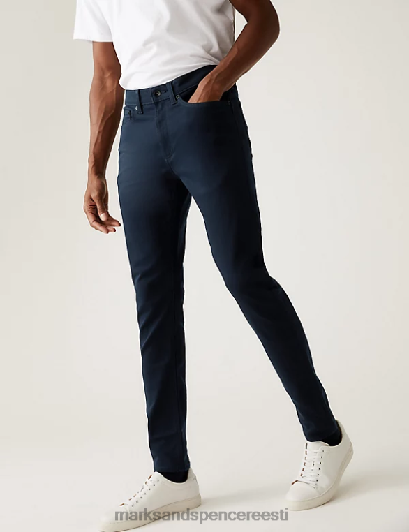 Riietus ee Marks & Spencer mehed Skinny fit 360 flex teksad sinine/must NZTRN5530