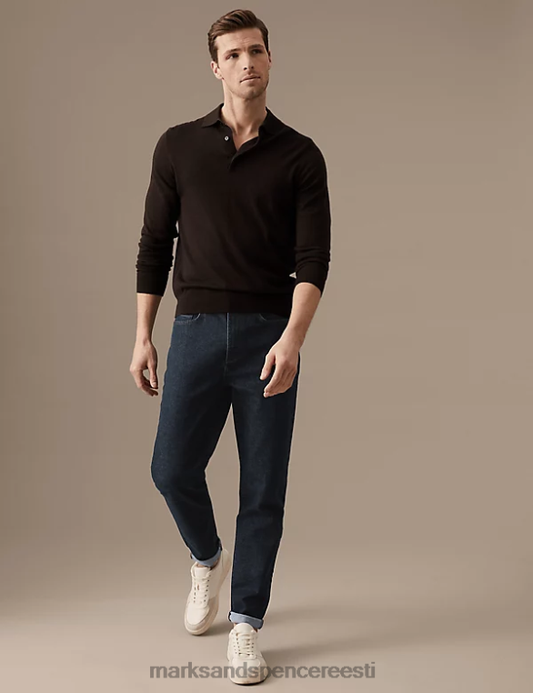 Riietus ee Marks & Spencer mehed kitsenevad venivad teksad tume indigo NZTRN7037
