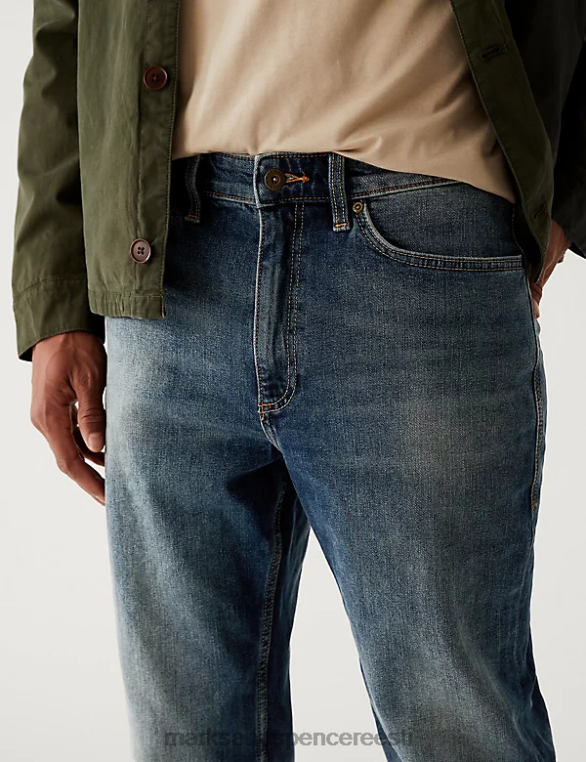 Riietus ee Marks & Spencer mehed kitsenevad vintage pesu venivad teksad keskmine sinine NZTRN5355