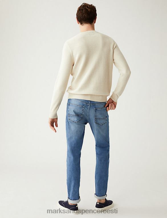 Riietus ee Marks & Spencer mehed lühema pikkusega slim fit 360 flex teksad hall sinine NZTRN6653