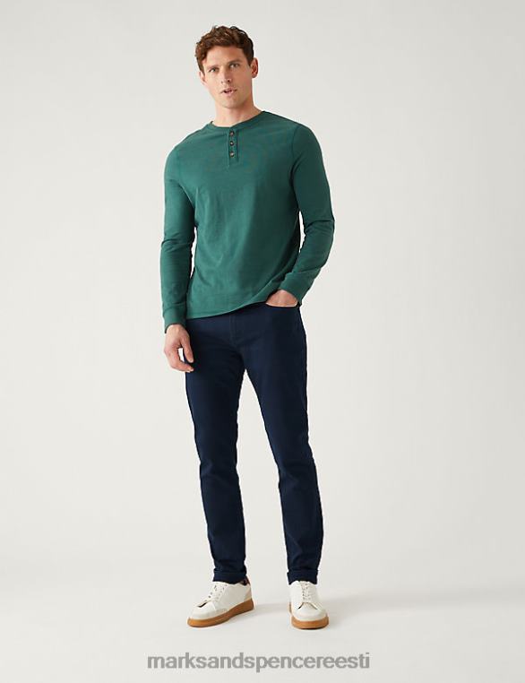 Riietus ee Marks & Spencer mehed lühema pikkusega slim fit 360 flex teksad sinine/must NZTRN6652