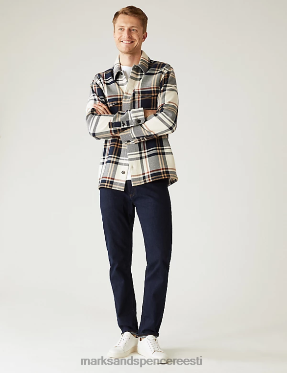 Riietus ee Marks & Spencer mehed lühema pikkusega slim fit venivad teksad indigo NZTRN7135