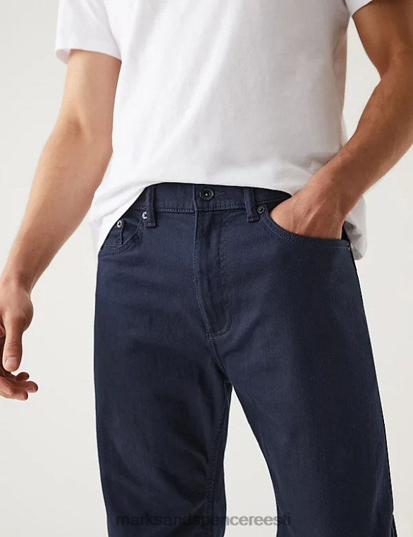 Riietus ee Marks & Spencer mehed sirge istumisega 360 painduvad teksad sinine/must NZTRN6670