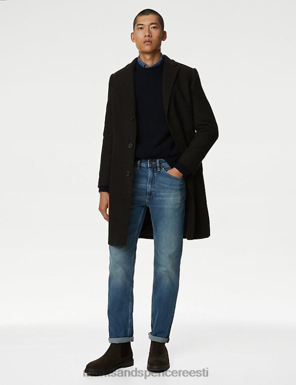 Riietus ee Marks & Spencer mehed sirge istumisega vintage pesu venivad teksad keskmine sinine NZTRN7075