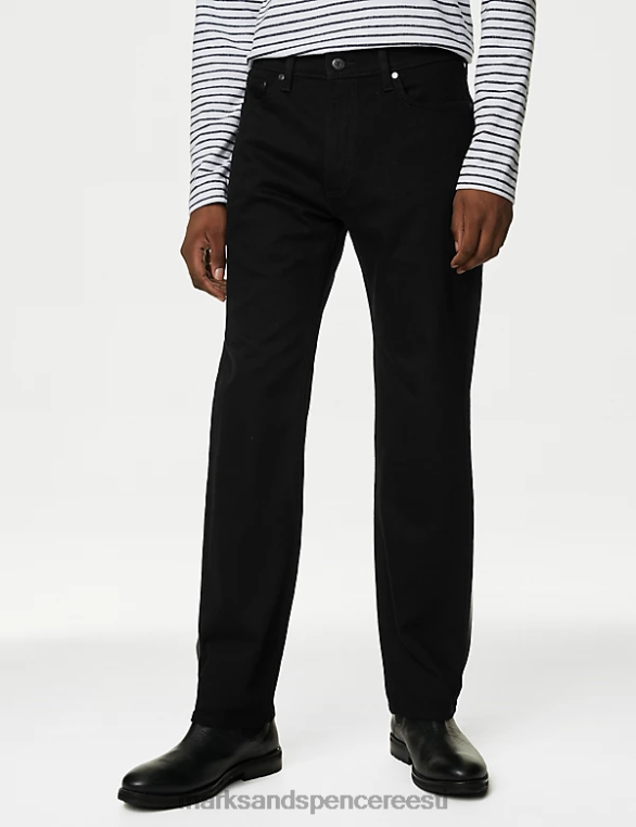 Riietus ee Marks & Spencer mehed sirge venitusega teksapüksid must NZTRN5890